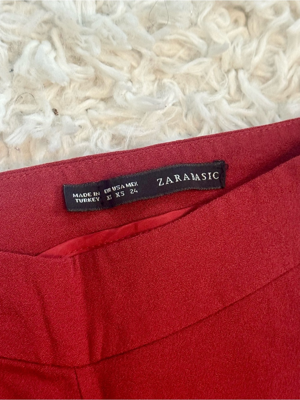 Zara Basic Deep Red Trousers - Picture 5 of 5